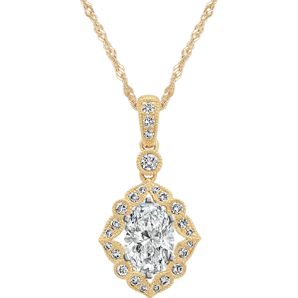 Vintage Diamond Pendant in 14k Yellow Gold (20 in)