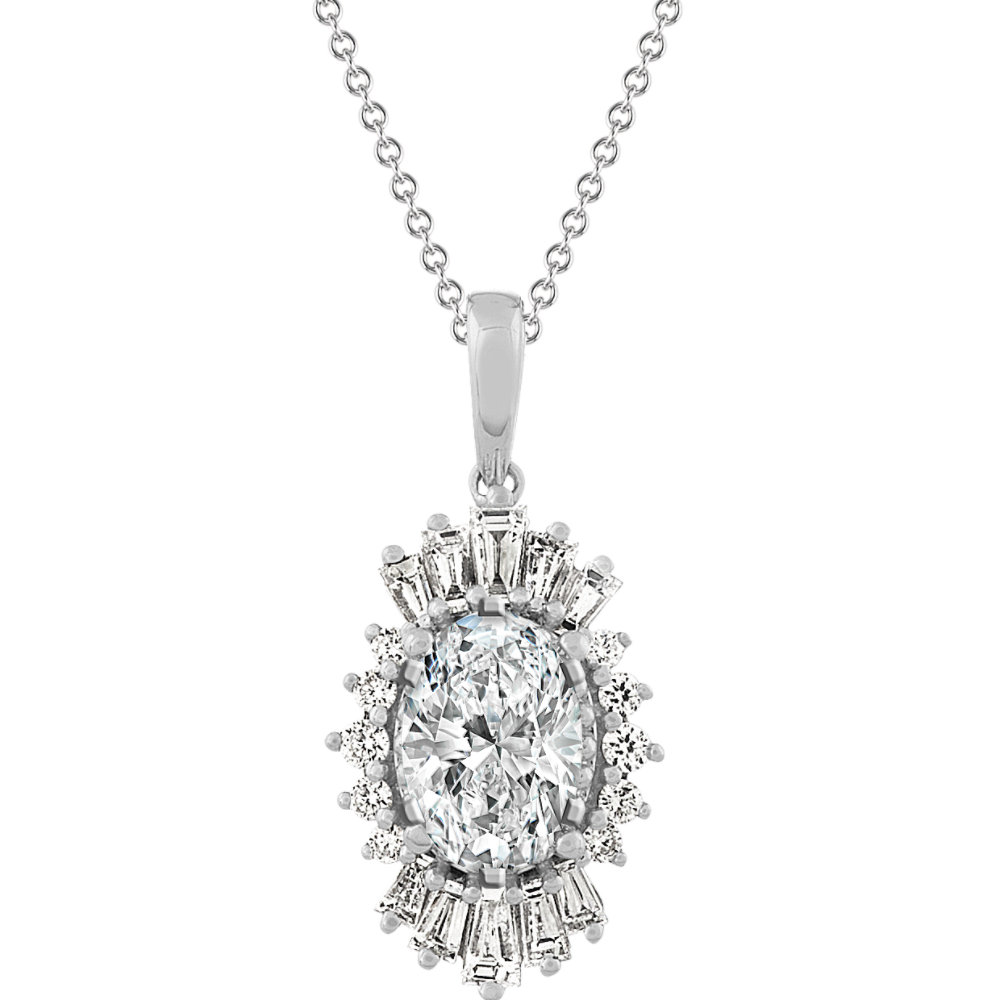 0.91 ct. Natural Diamond Necklace in White Gold