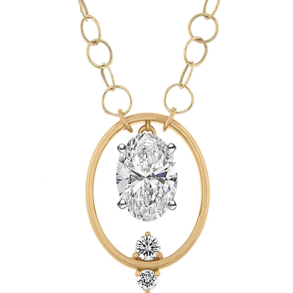 Pick-Your-Own Gemstone Diamond Accented Pendant (18'')
