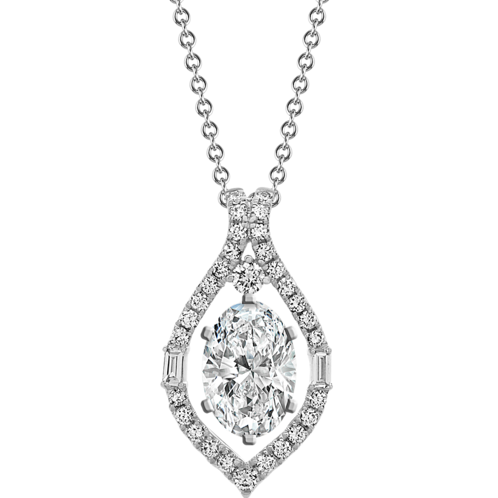 Diamond Pendant in 14K White Gold (24 in) | Shane Co.