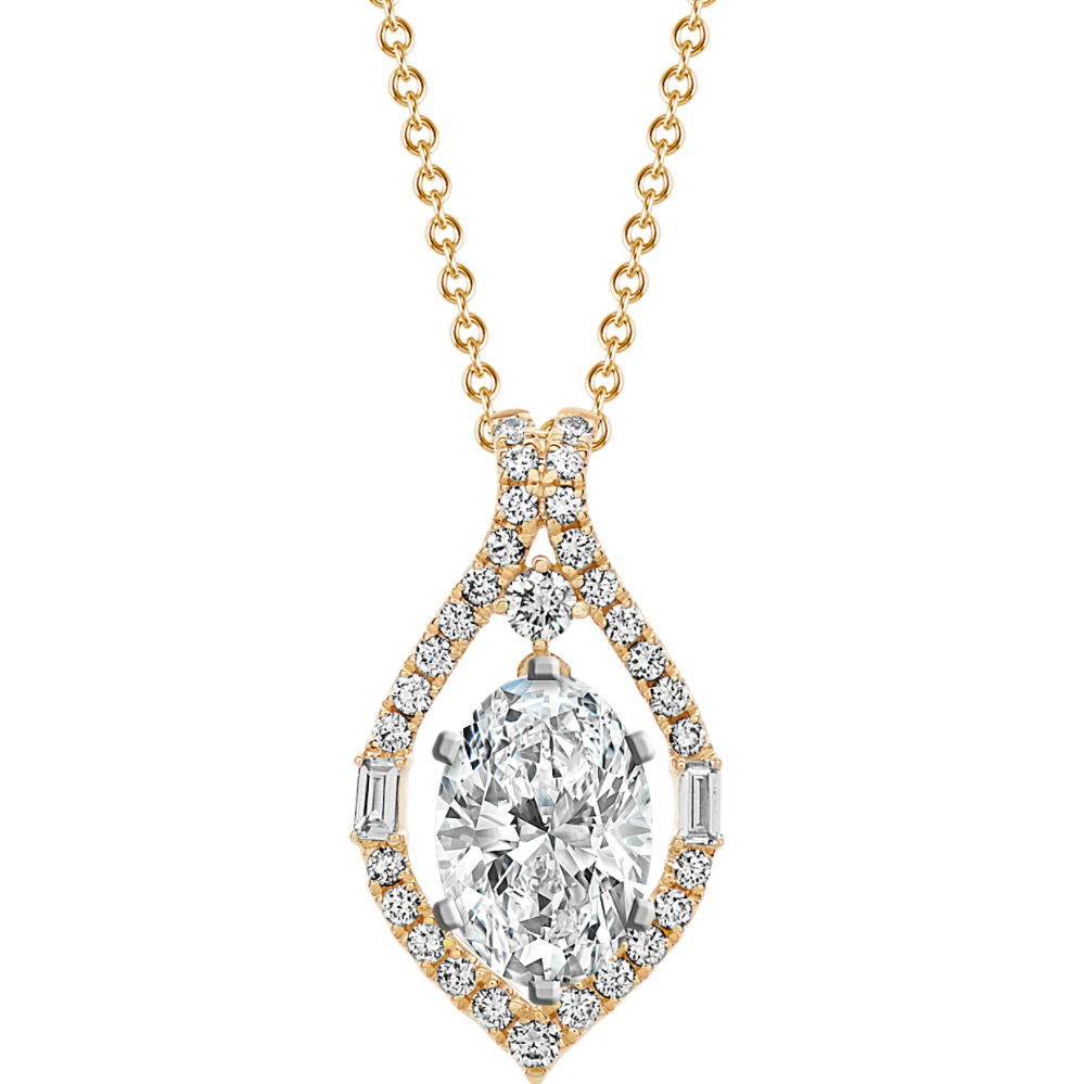1.51 ct. Natural Diamond Pendant in Yellow Gold