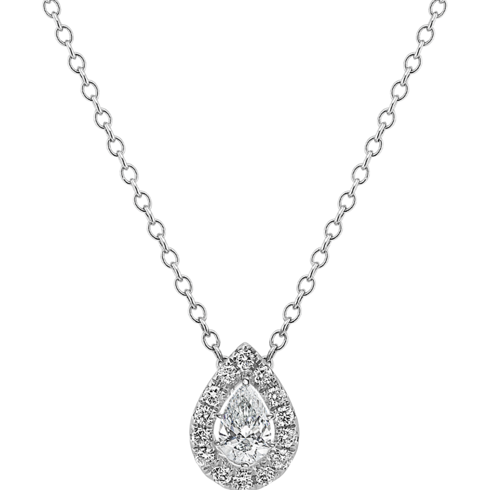 Diamond Pendant for Pear-Shaped Gemstone (22'')