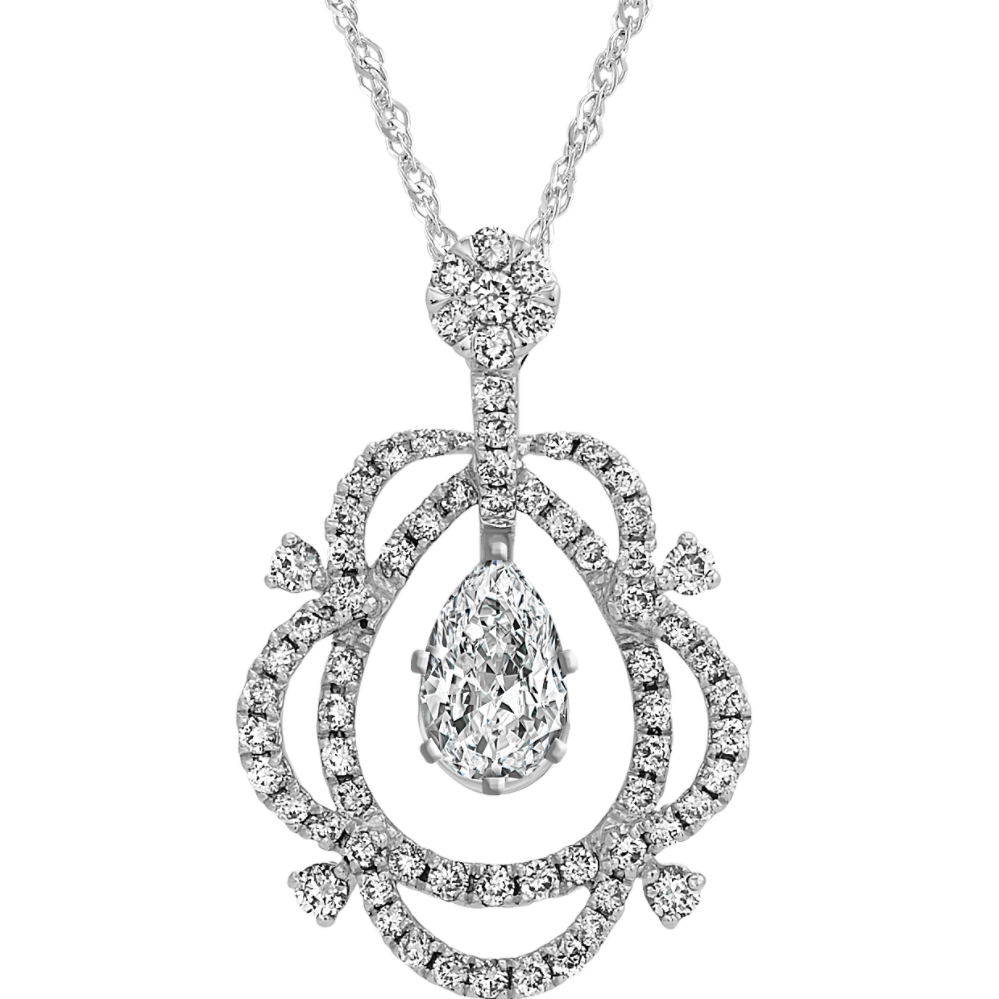 Diamond Pendant for Pear-Shape Gemstone (18 in)