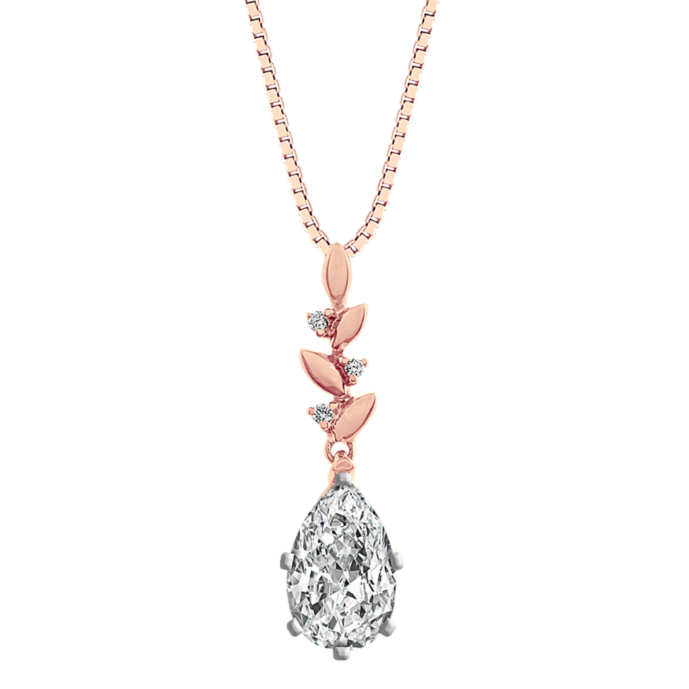 Diamond Accented Garland Pendant in 14k Rose Gold (18 in)