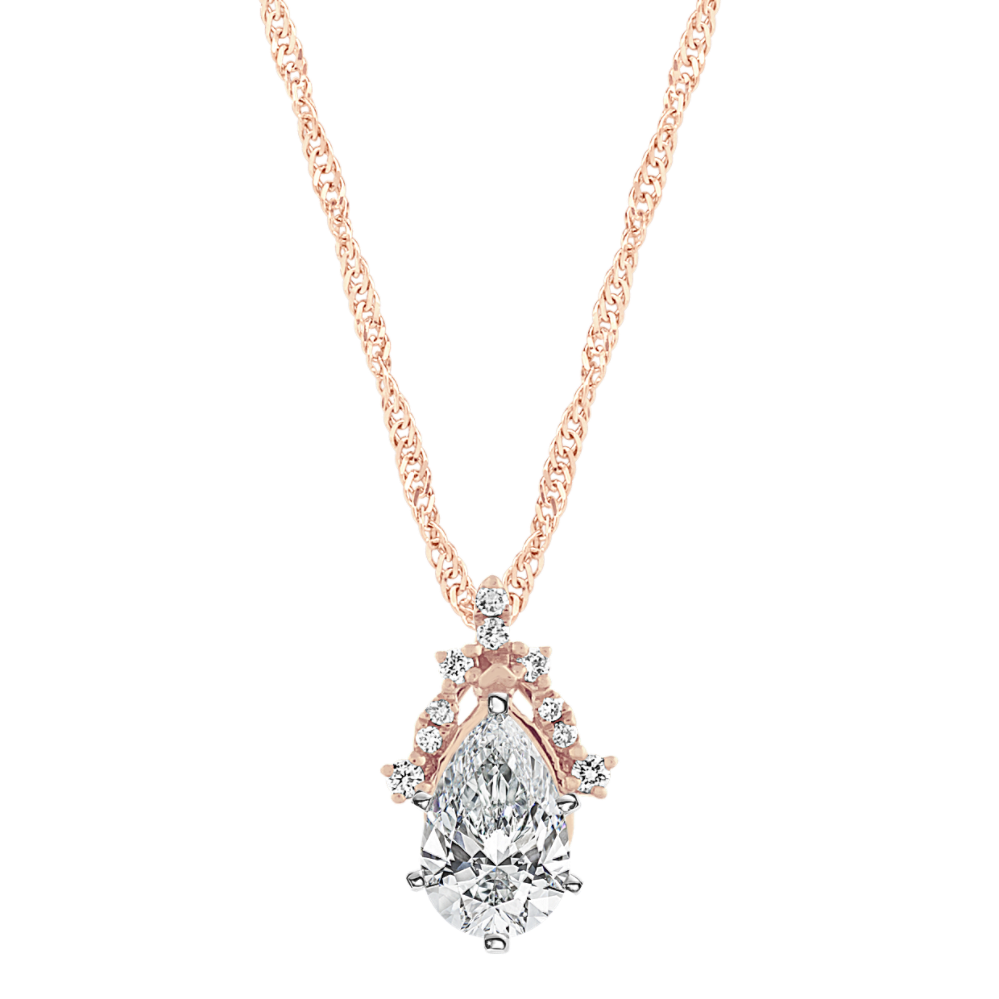Sugarplum Diamond Dangle Pendant in 14k Rose Gold (18'')