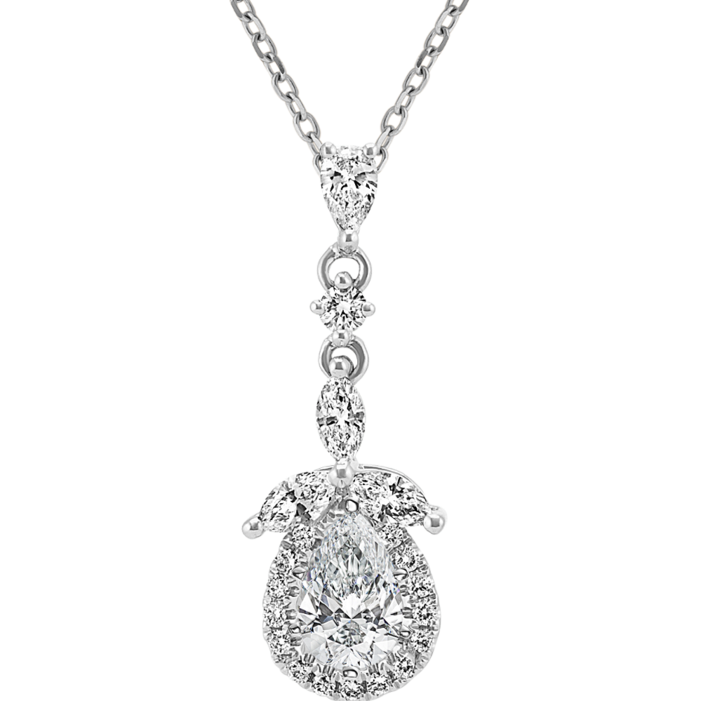 Diamond Pendant in 14k White Gold (22'')