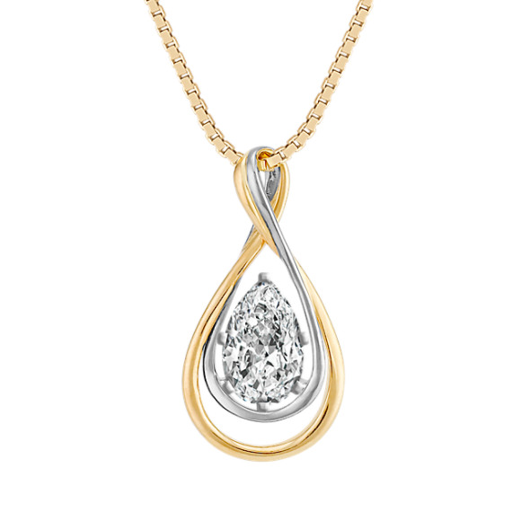 Figure Eight Two-Tone Gold Pendant for Pear-Shaped Gemstone (22 ...