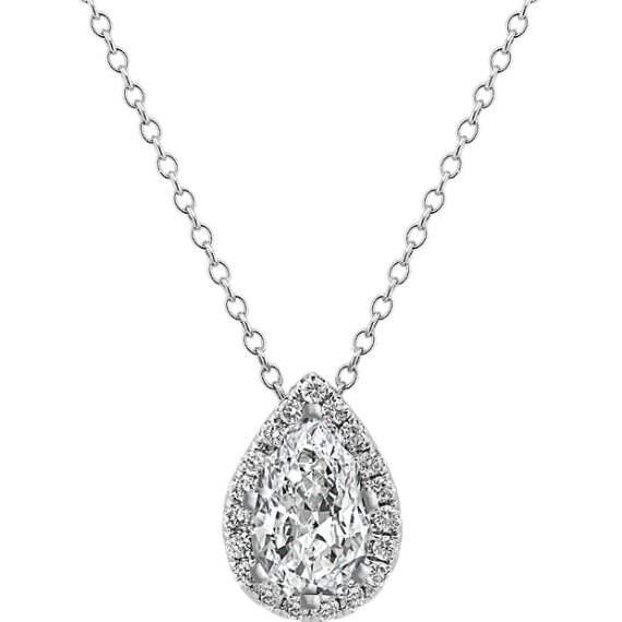 Diamond Pendant for Pear-Shaped Gemstone (22 in)