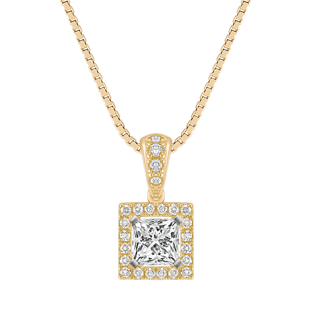 Round Diamond Square Pendant (18 in)