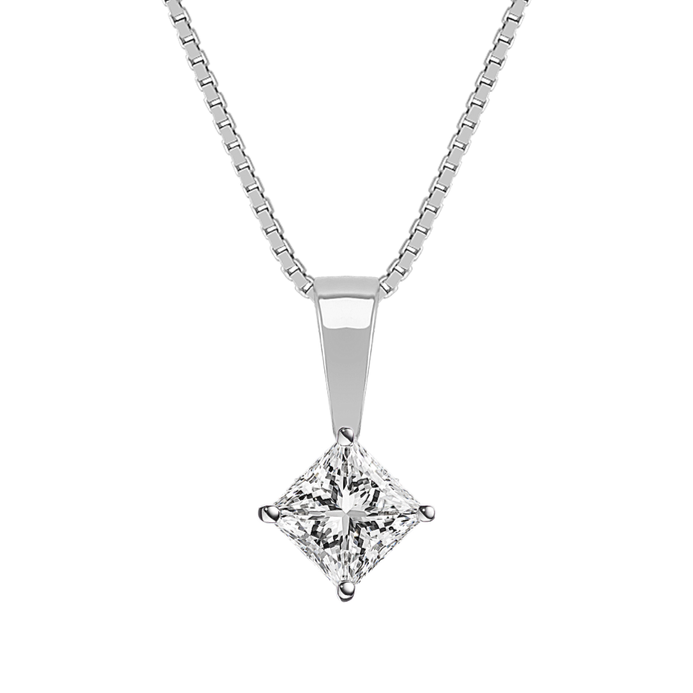 Solitaire Pendant for Princess Cut Gemstone (18'')