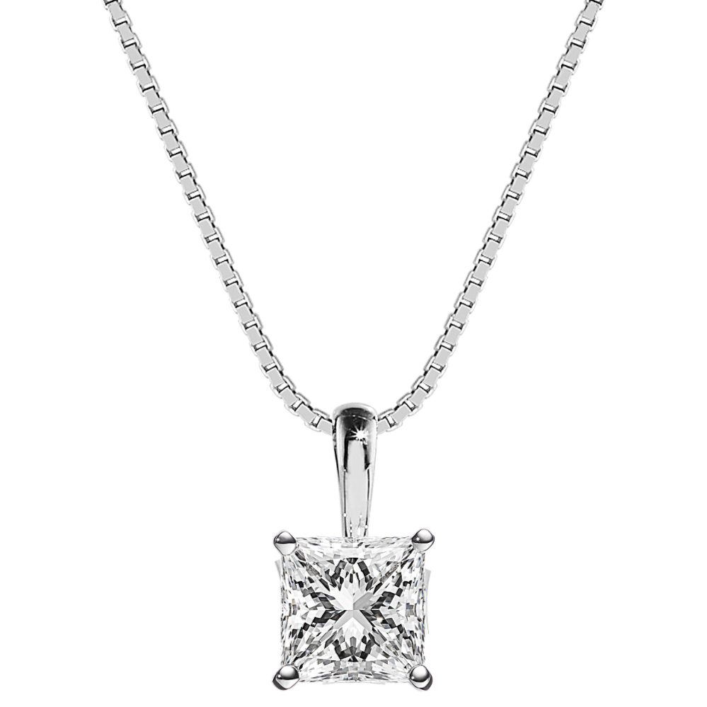 Pick-Your-Gem Pendant in 14K White Gold (18'')