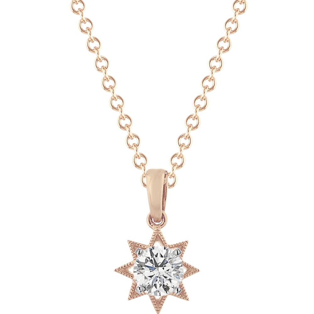 Pick-Your-Gem Star Pendant in 14K Rose Gold (18'')
