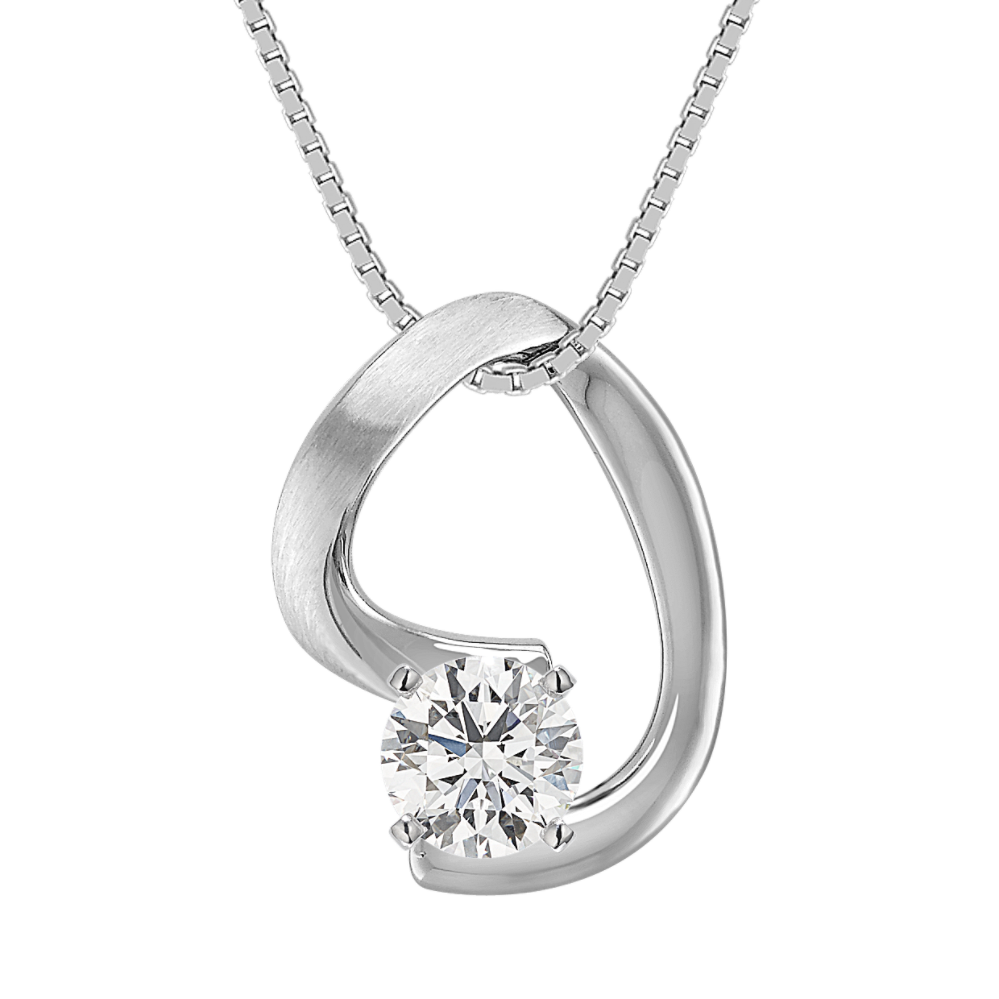14k White Gold Pendant (18'')