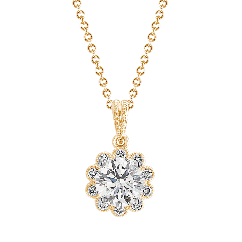 Vintage Diamond Halo Pendant (22'')