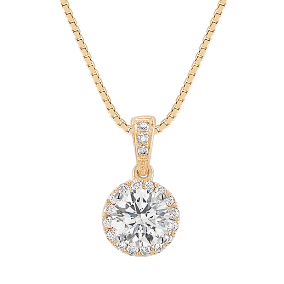 Lumina Pick-Your-Gem Halo Pendant (5.5mm Round)