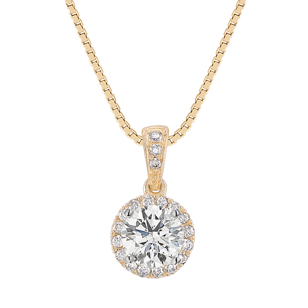 Lumina Pick-Your-Gem Halo Pendant (5.5mm Round)