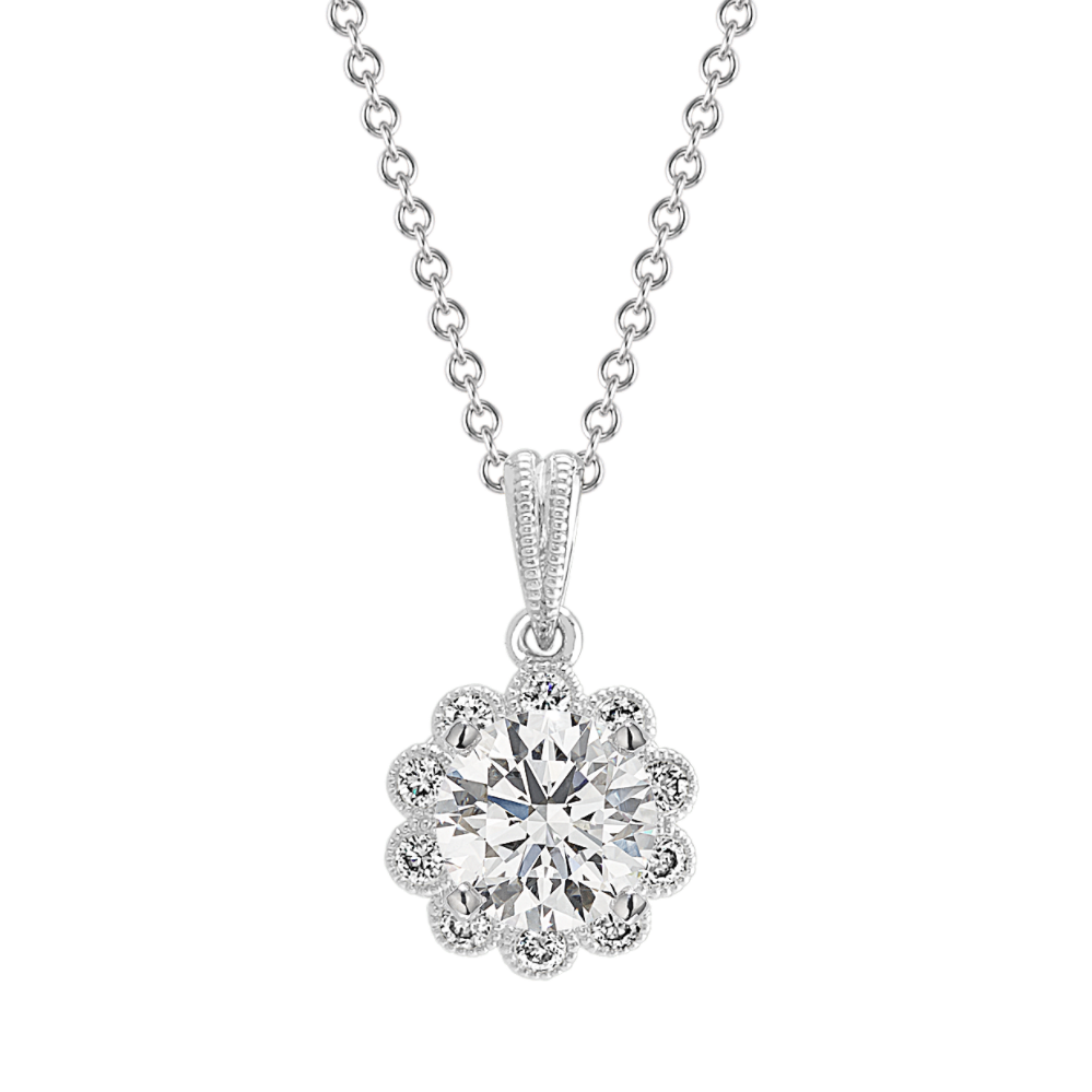 Vintage Diamond Halo Pendant (22'')