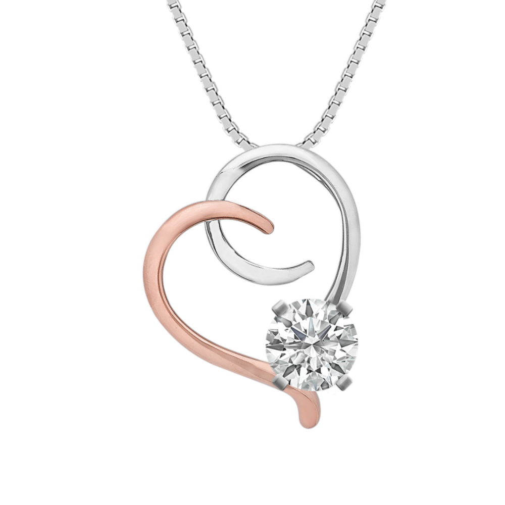 14k White and Rose Gold Pendant (18 in)