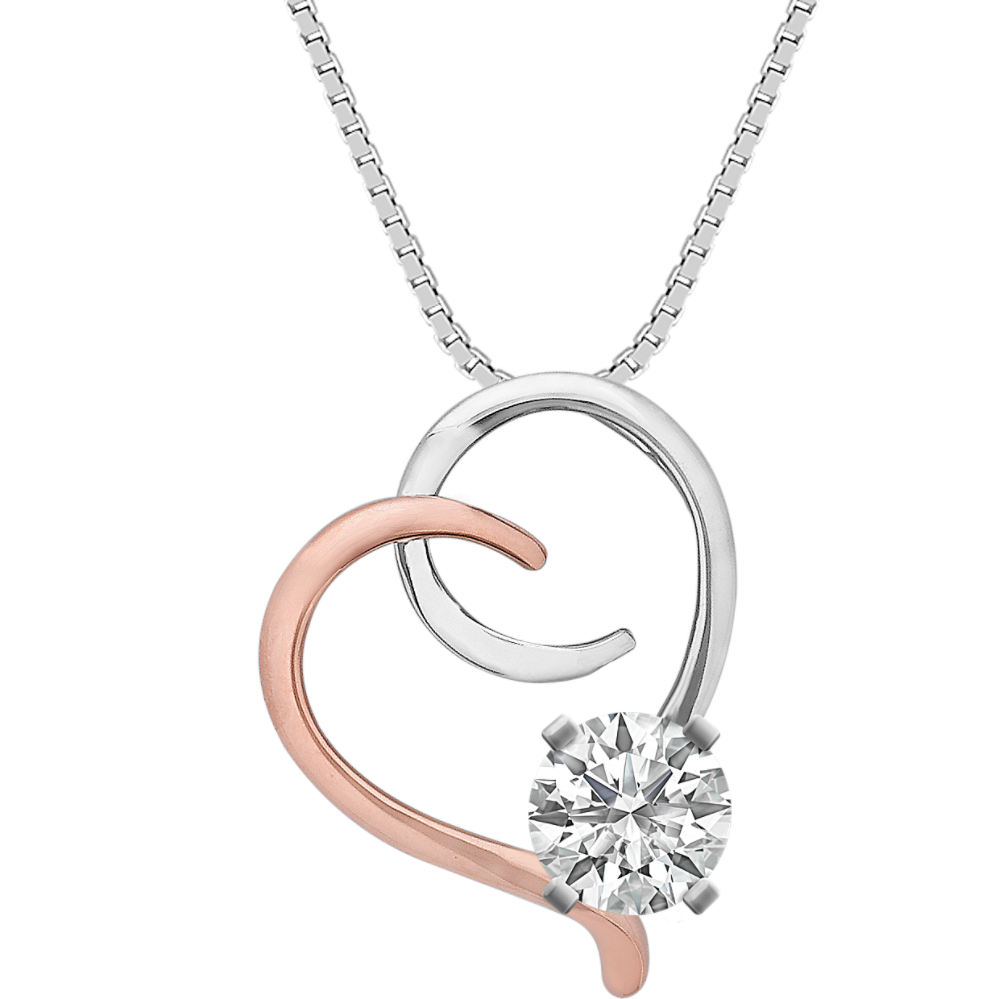 14k White and Rose Gold Pendant (18 in)