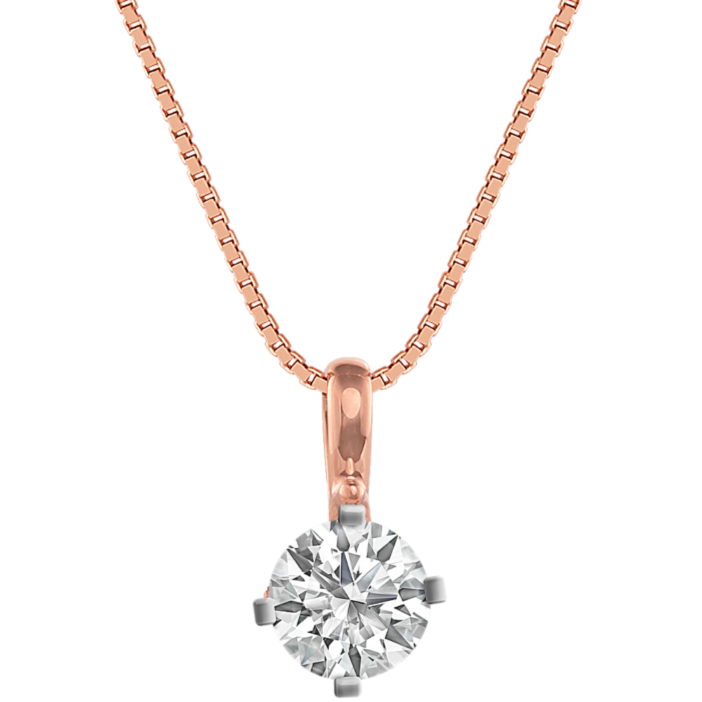 Pick-Your-Gem Solitaire Pendant in 14K Rose Gold (18 in)