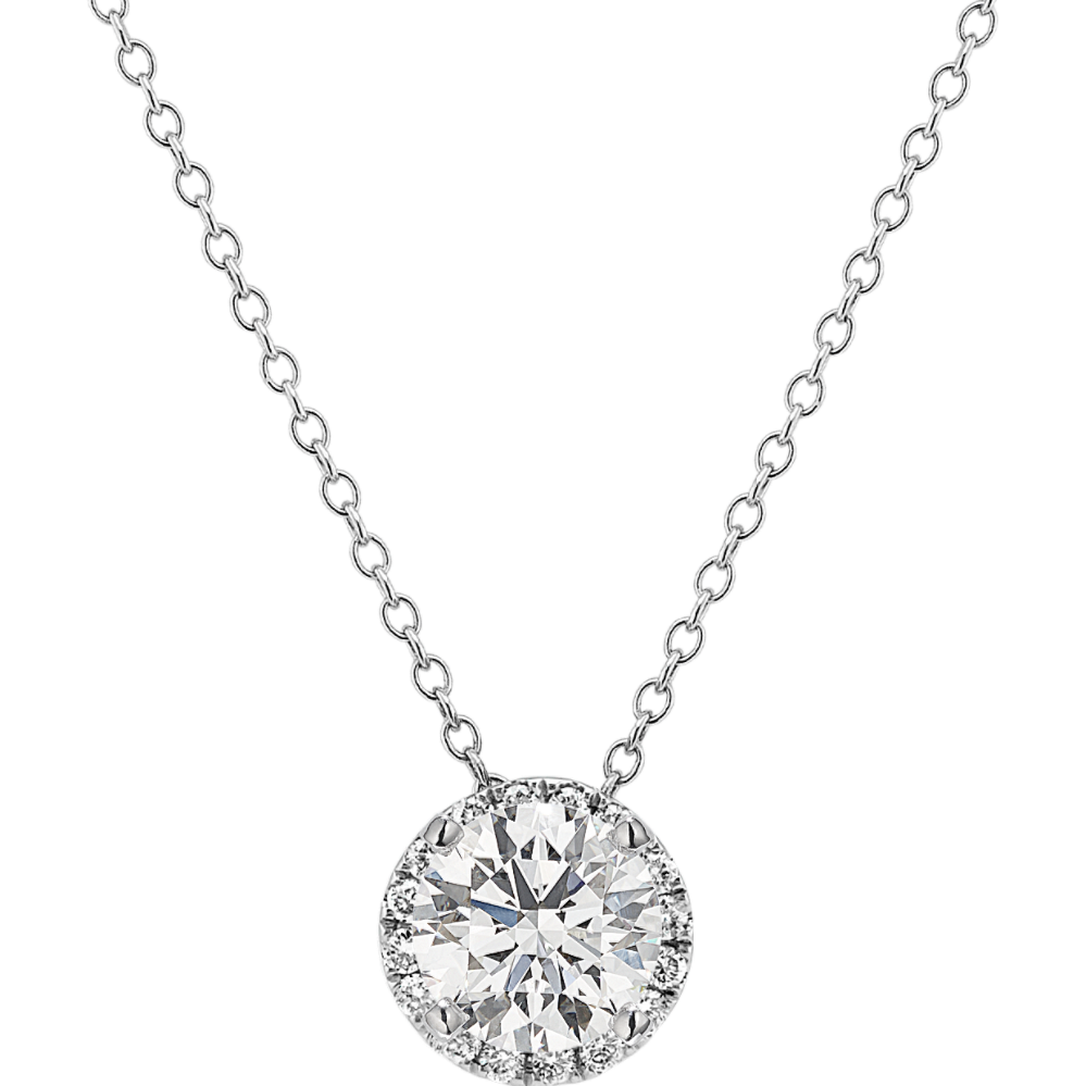 Isla Pick-Your-Gem Halo Pendant (6mm Round)