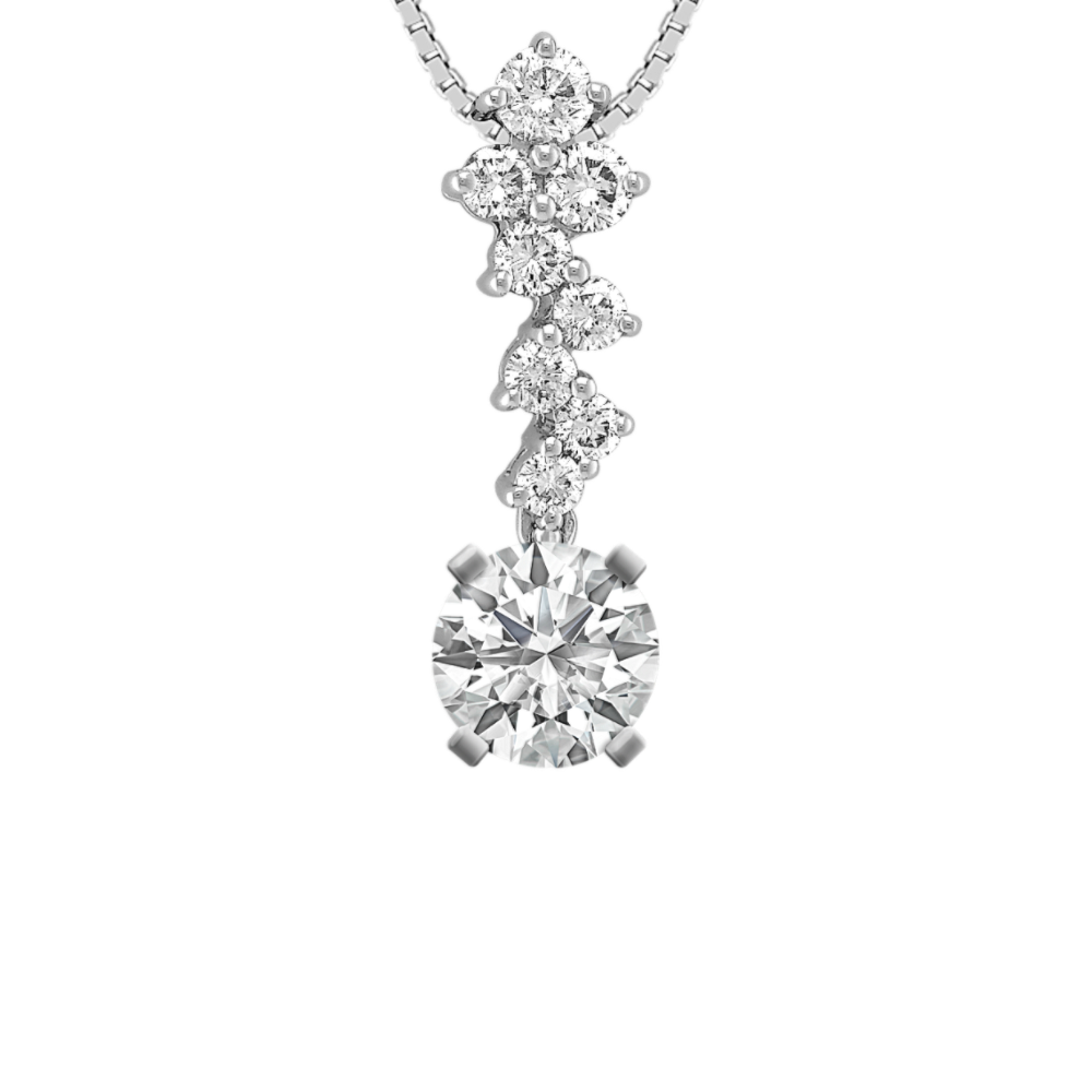Round Natural Diamond Pendant (18 in)