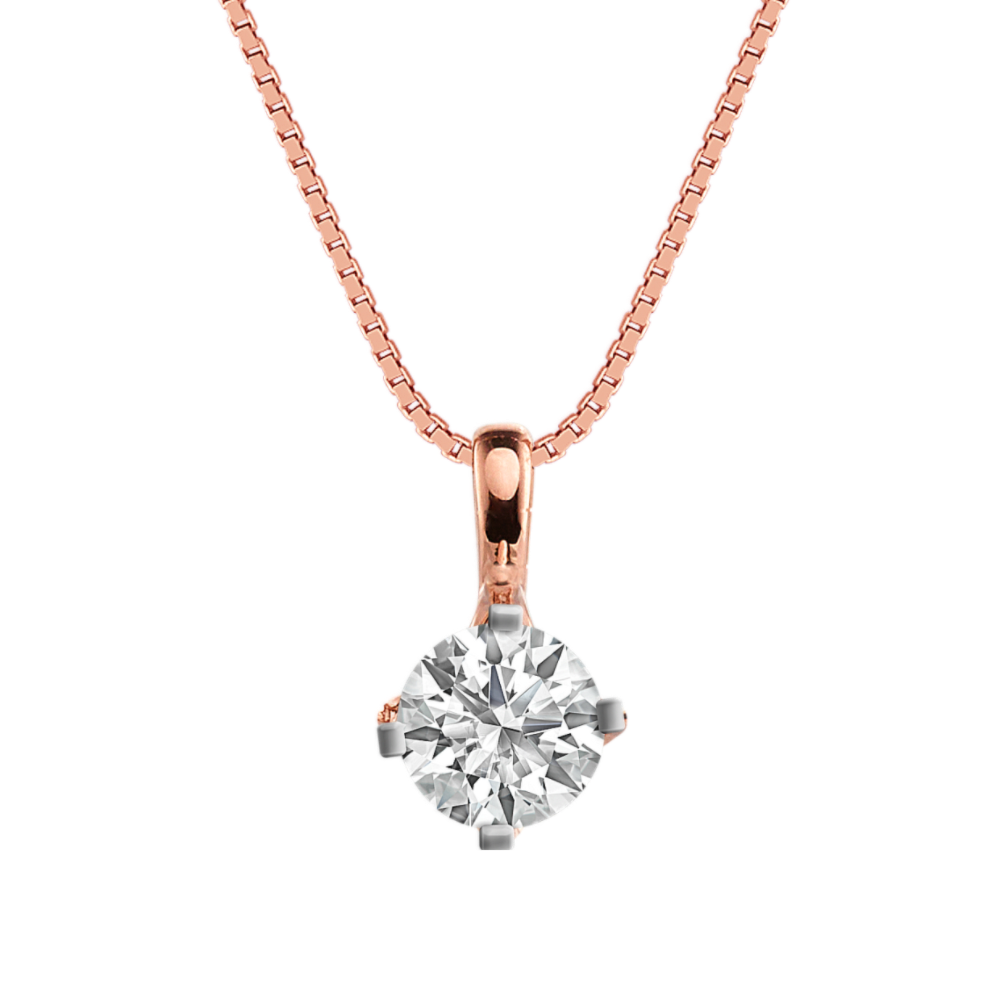 Pick-Your-Gemstone Solitaire Pendant in 14K Rose Gold (18 in)