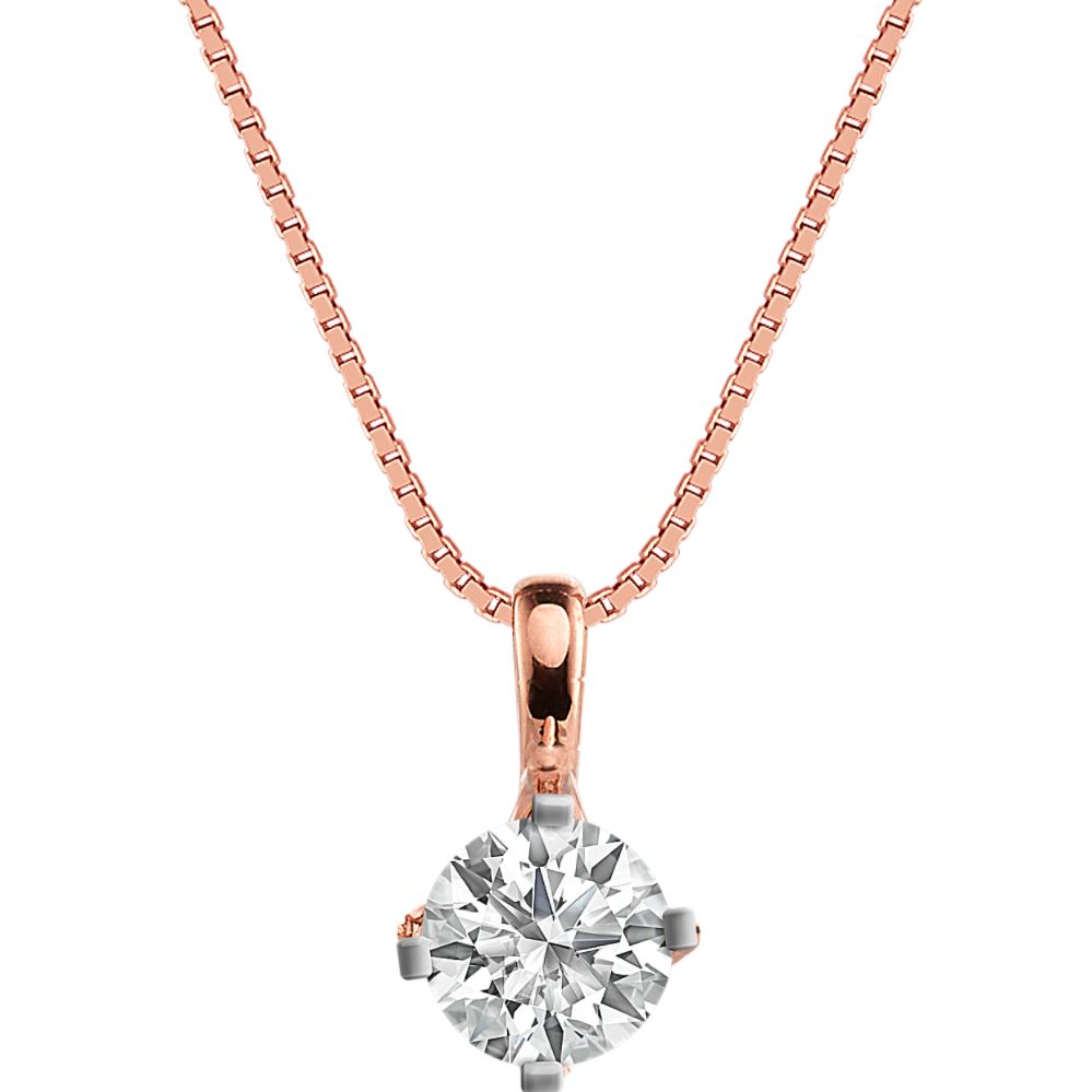 Pick-Your-Gem Solitaire Pendant in 14K Rose Gold (18 in)