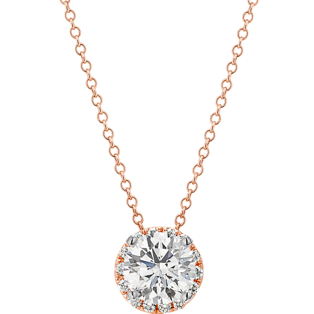 Isla Pick-Your-Gem Halo Pendant (5.5mm Round)