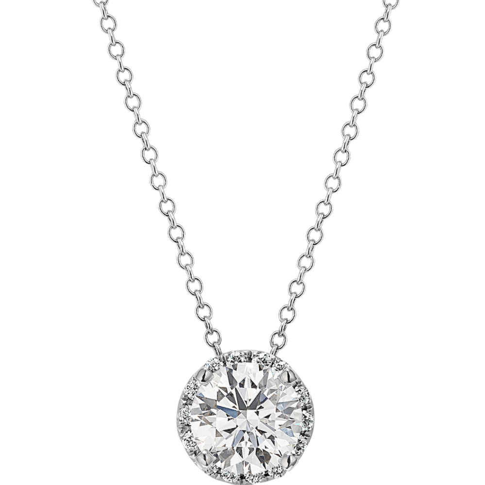 Isla Pick-Your-Gem Halo Pendant (5.5mm Round)