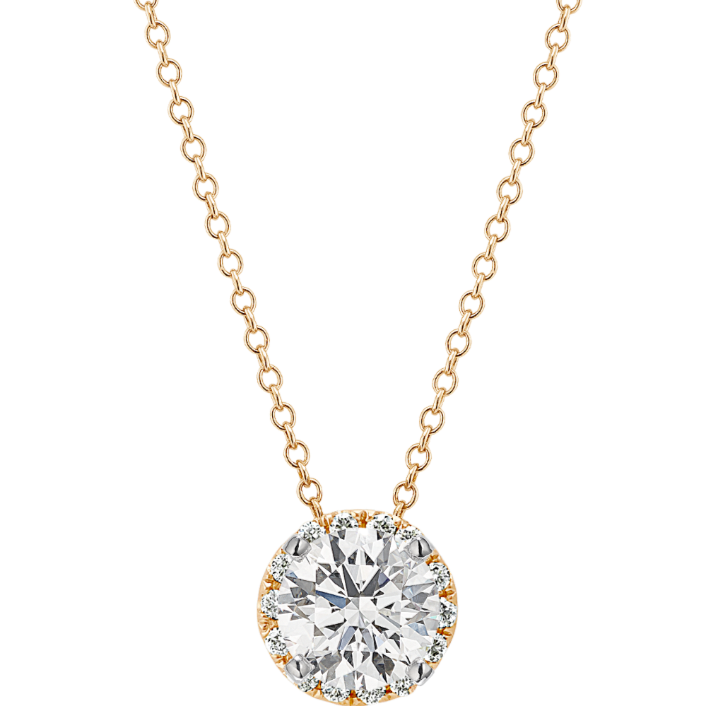 Isla Pick-Your-Gem Halo Pendant (5.5mm Round)