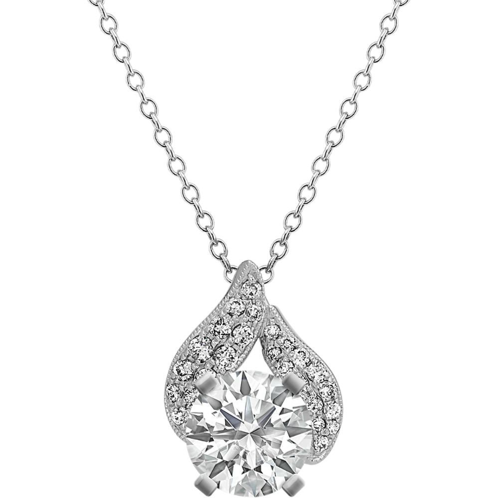 Diamond Pendant in 14k White Gold (22 in)