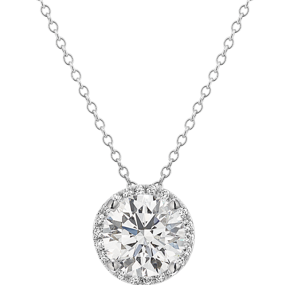 Isla Pick-Your-Gem Halo Pendant (9mm Round)