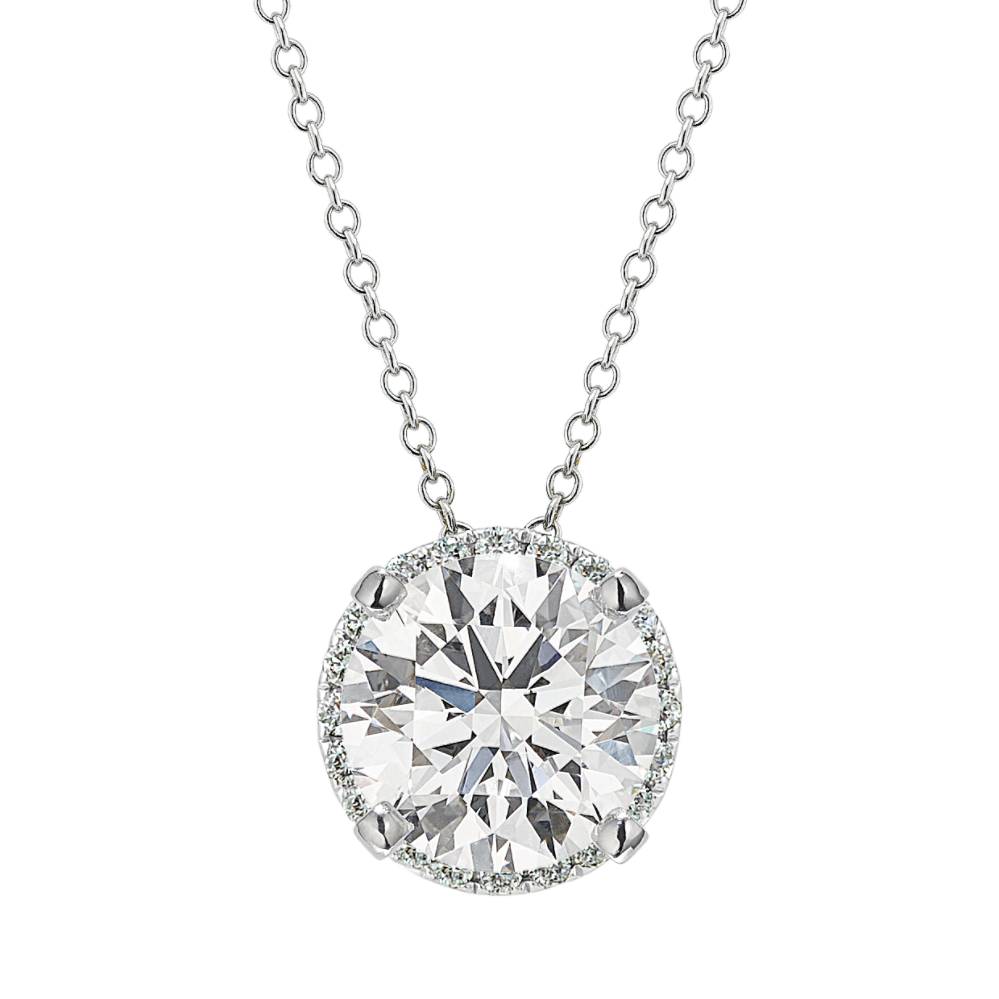 Isla Pick-Your-Gem Halo Pendant (8mm Round)