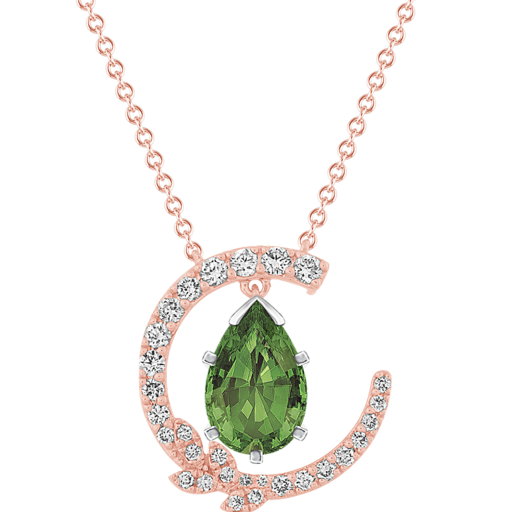 Pick-Your-Gem Leaf Necklace (18'')