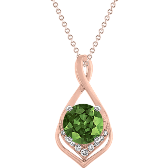 Infinity Diamond Pendant in 14K Rose Gold
