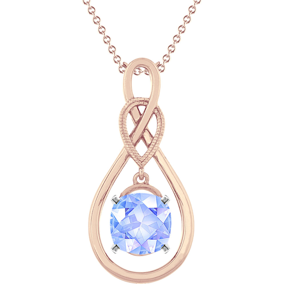 Infinity Pendant for 2 ct. Oval in 14K Rose Gold (18 in)