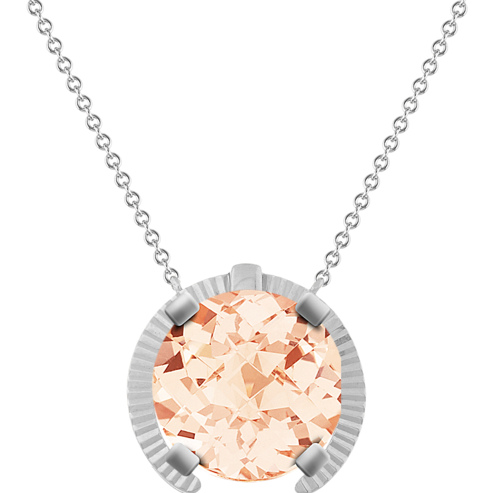 Textured Horn Pendant in 14k White Gold (18'')