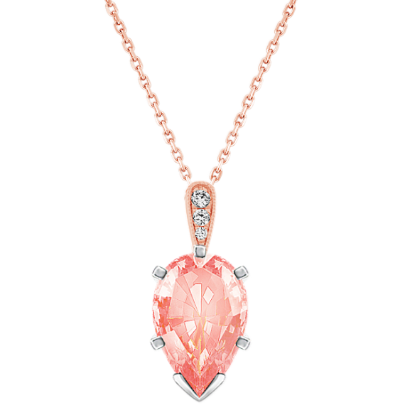 Diamond Accented Pendant for Pear Gemstone (20 in)