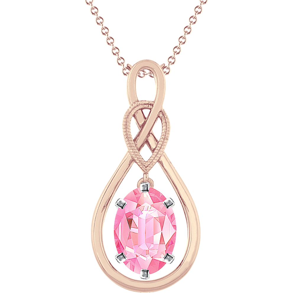 Infinity Pendant for 2 ct. Oval in 14K Rose Gold (18'')