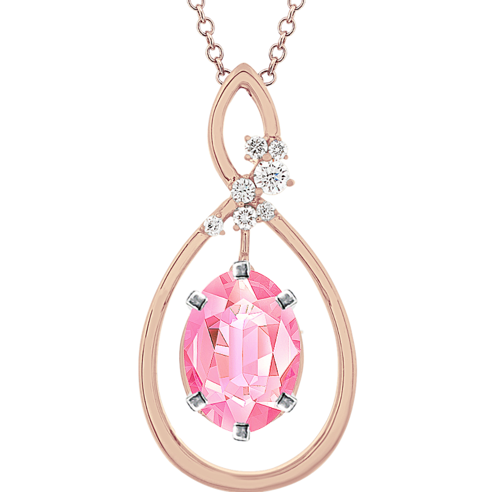 Autumn Diamond Pendant in 14K Rose Gold (18 in)