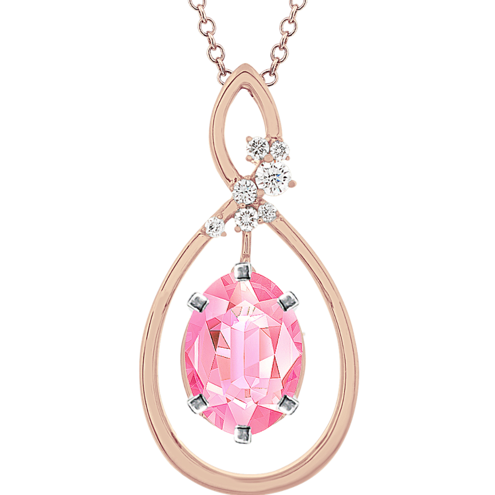 Autumn Diamond Pendant in 14K Rose Gold (18'')