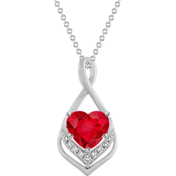 Infinity Diamond Pendant in 14K White Gold