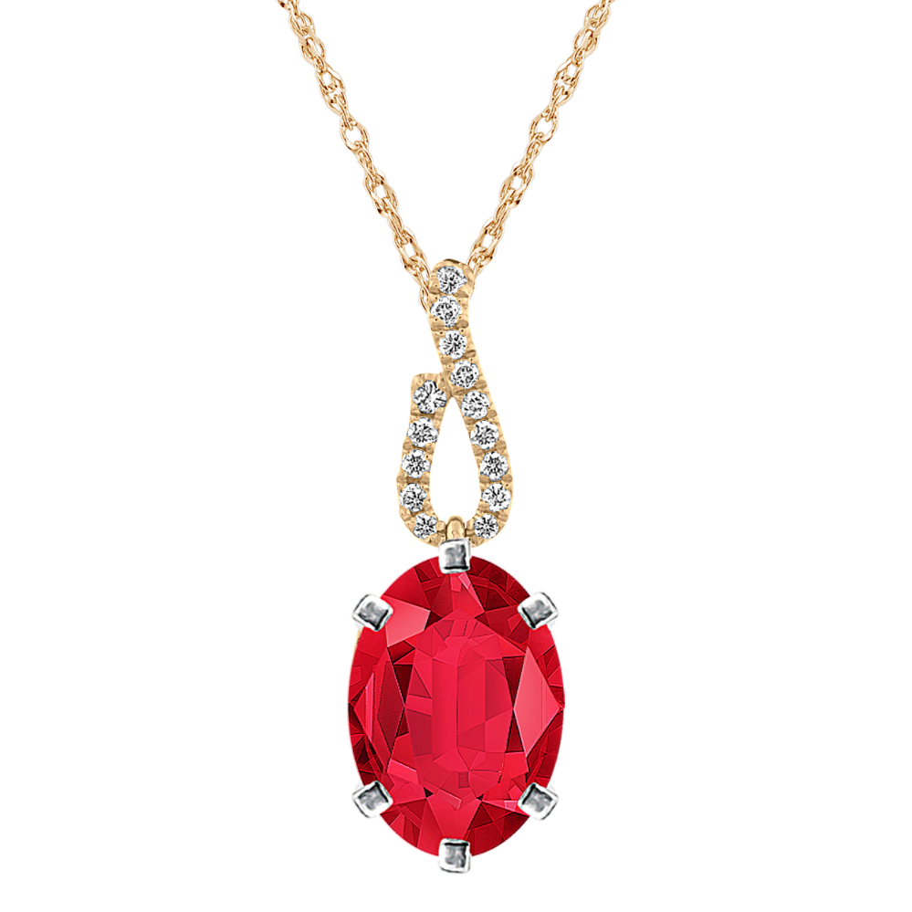 Pick-Your-Gem Diamond Loop Pendant
