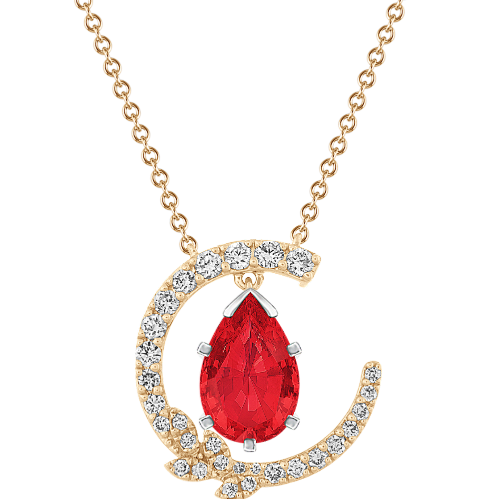 Pick-Your-Gem Leaf Necklace (18'')