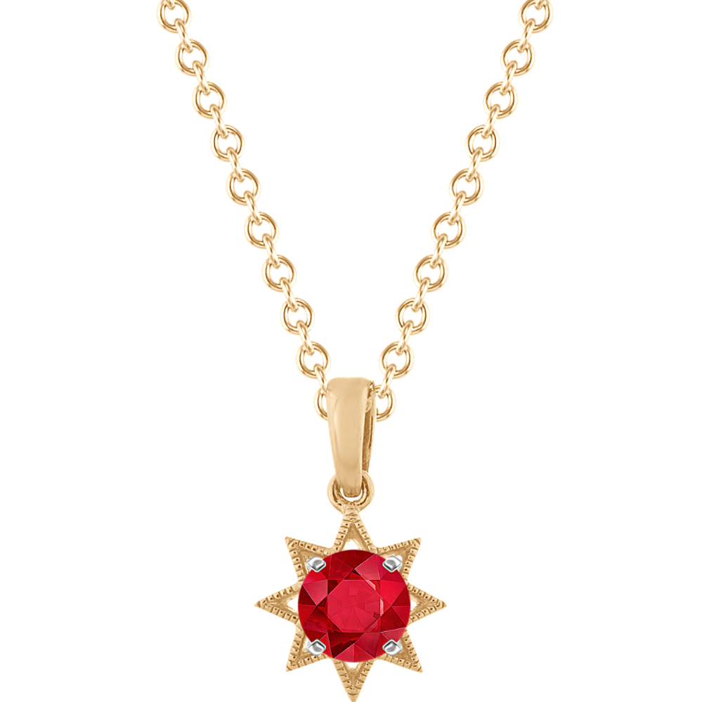 Pick-Your-Gem Star Pendant in 14K Yellow Gold (18 in)