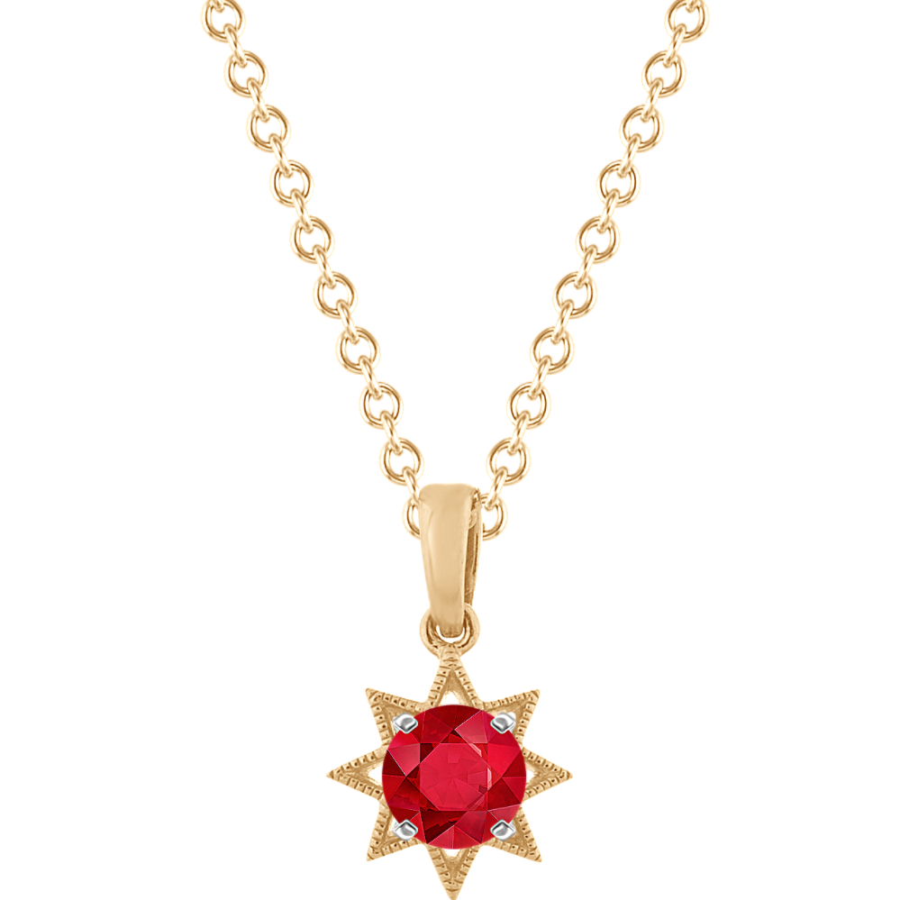 Pick-Your-Gem Star Pendant in 14K Yellow Gold (18'')