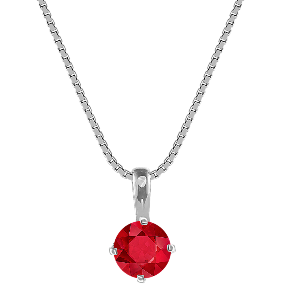 Pick-Your-Gem Solitaire Pendant in 14K White Gold (18 in)
