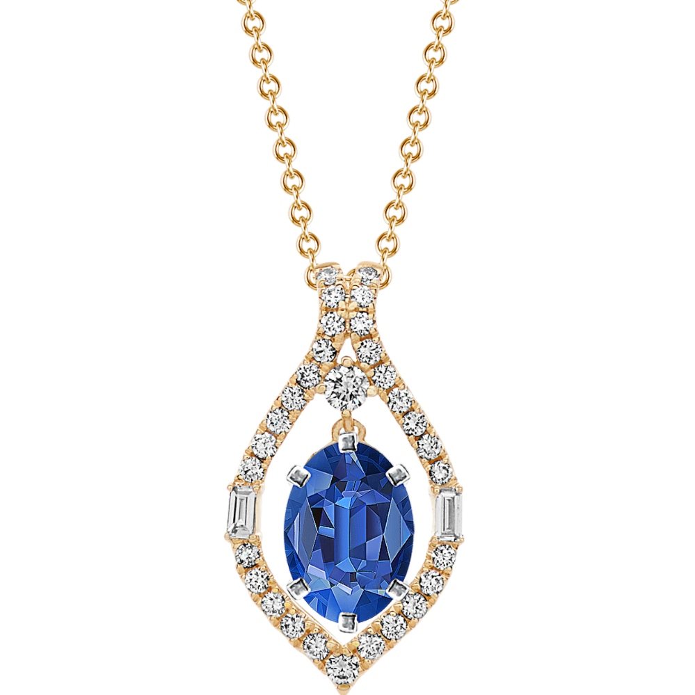 Diamond Pendant in 14k Yellow Gold (24'')