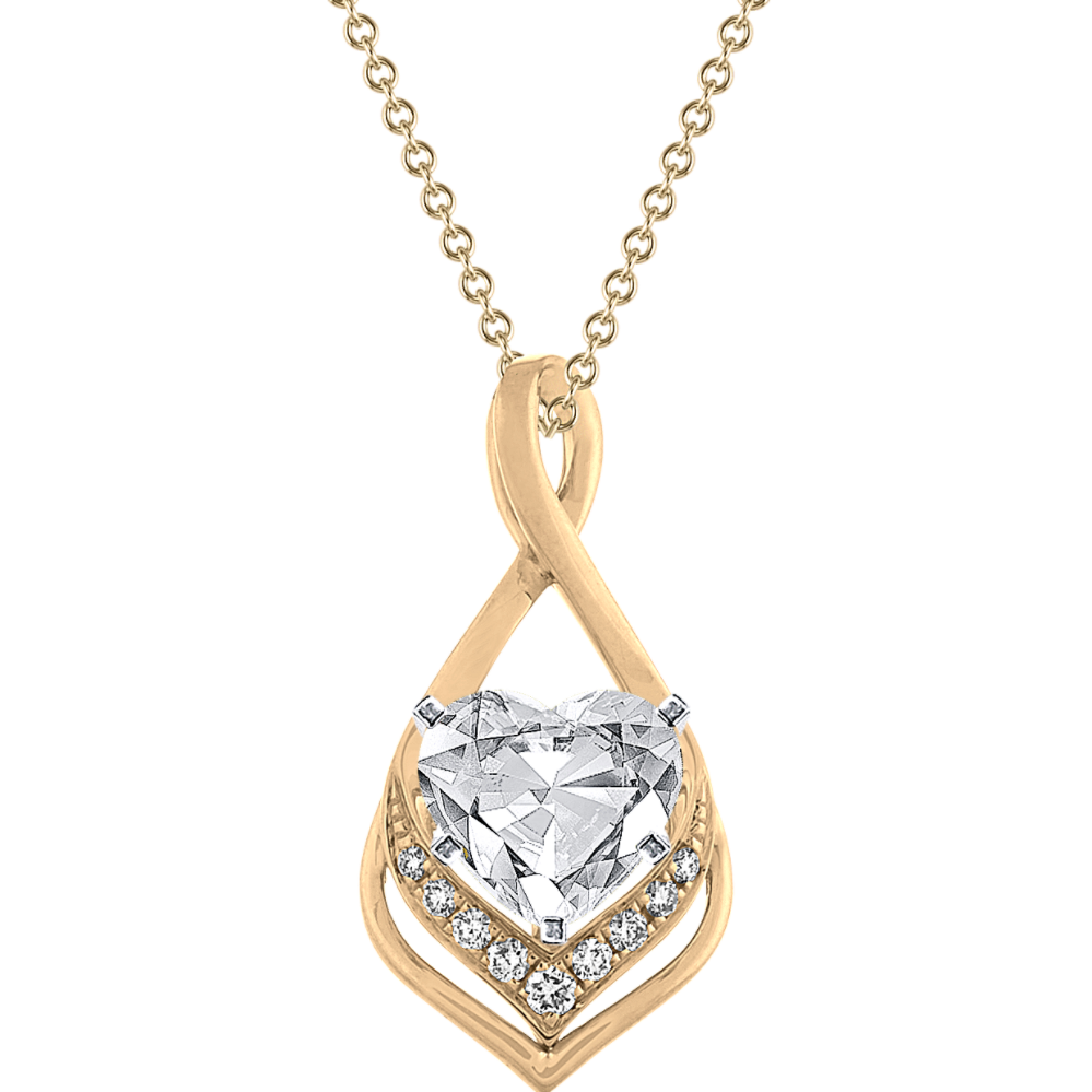 Infinity Diamond Pendant in 14K Yellow Gold